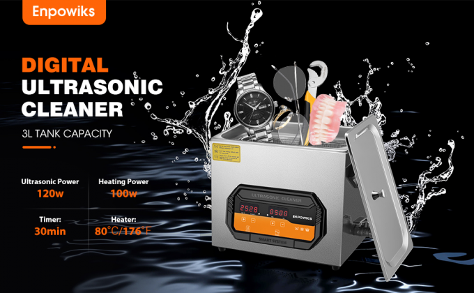 Máquina de limpieza por ultrasonidos de 3L Máquina de lavado por ultrasonidos de 100w 0