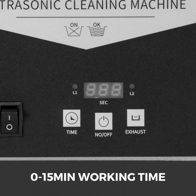 0.8L máquina de limpieza por ultrasonido 304 de acero inoxidable digital con temporizador 2